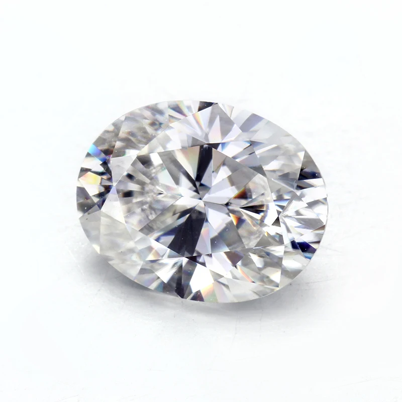 Белый цвет EF кольцо с алмазом moissanites 6x8 мм ледяной измельченный Овальный
