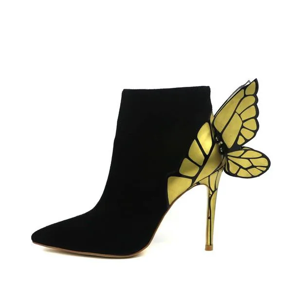 

New Autumn Winter Pumps Women Shoes Sexy High Heels Pointed Toe Shoes Women Butterfly Prom Party ladies Shoes Zapatos De Mujer