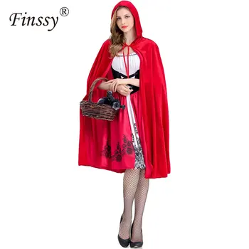 

Little Red Riding Hood Costume for Women Fancy Adult Halloween Cosplay Fantasia Dress Cloak Cosplay Costume for Party Dress