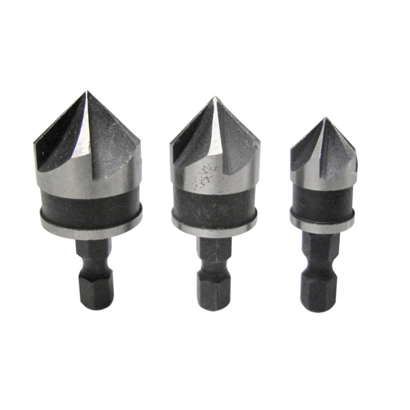 

1/4" Hex 3pc 12mm 16mm 19mm Countersink Bore Set for Wood Metal Quick Change Bit