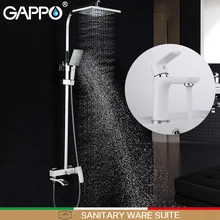 GAPPO белый душ смеситель для умывальника струйный смеситель для ванны душ нажмите Смесители для умывальника набор сантехники