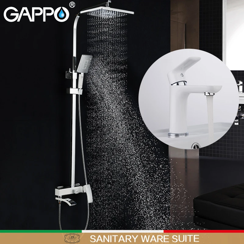 GAPPO white Shower Faucets waterfall bath tub mixer shower tap basin faucets basin taps Sanitary Ware Suite GAPPO white Shower Faucets waterfall bath tub mixer shower tap basin faucets basin taps Sanitary Ware Suite