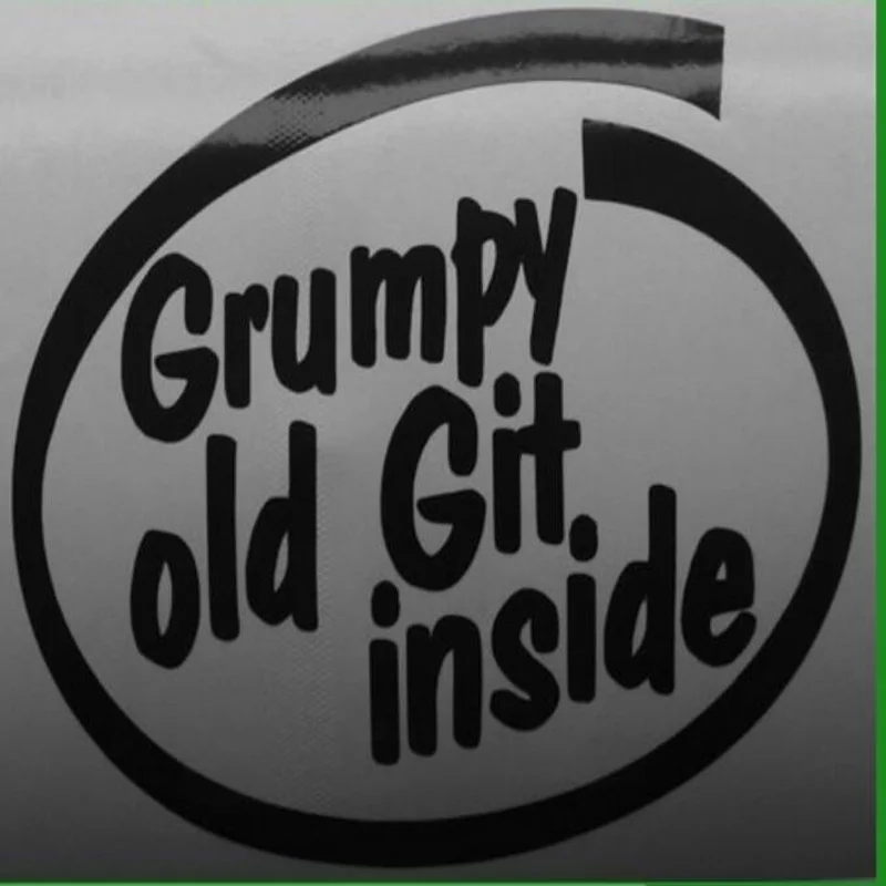 (100 pieces /lot) Wholesale 'Grumpy Old Git Inside' Funny Novelty Vinyl