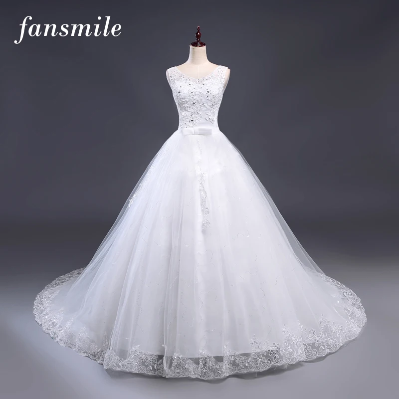Fansmile Goedkope Plus Size Kant Lange Trein Trouwjurken 2020 Vintage Bridal Baljurk Vestidos De Noiva Gratis Verzending FSM-202T Fansmile Goedkope Plus Size Kant Lange Trein Trouwjurken 2020 Vintage Bridal Baljurk Vestidos De Noiva Gratis Verzending FSM-202T
