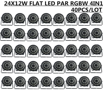 

40pcs/ RGBW 4in1 24X12W led Par light stage flat LED PAR dmx512 4/8 ch LED wash light professional dj equipment