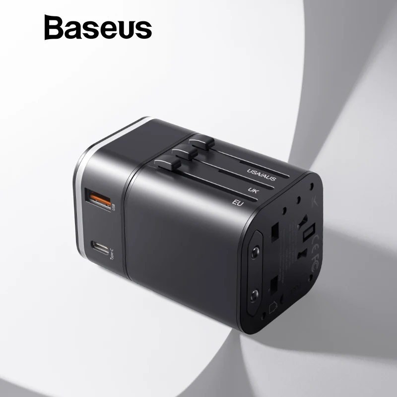 Baseus 18 Вт Быстрая зарядка 3,0 USB зарядное устройство адаптер для путешествий с PD3.0 быстрое зарядное устройство для телефона глобальная Конвертация зарядное устройство по всему миру адаптер - Тип штекера: PD QC3.0 USB Charger