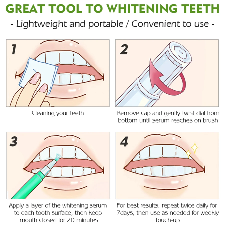 Яркая Гламурная ручка для отбеливания зубов, очищающая сыворотка, удаляет пятна от налета, стоматологические инструменты, гигиена полости рта, зубная паста