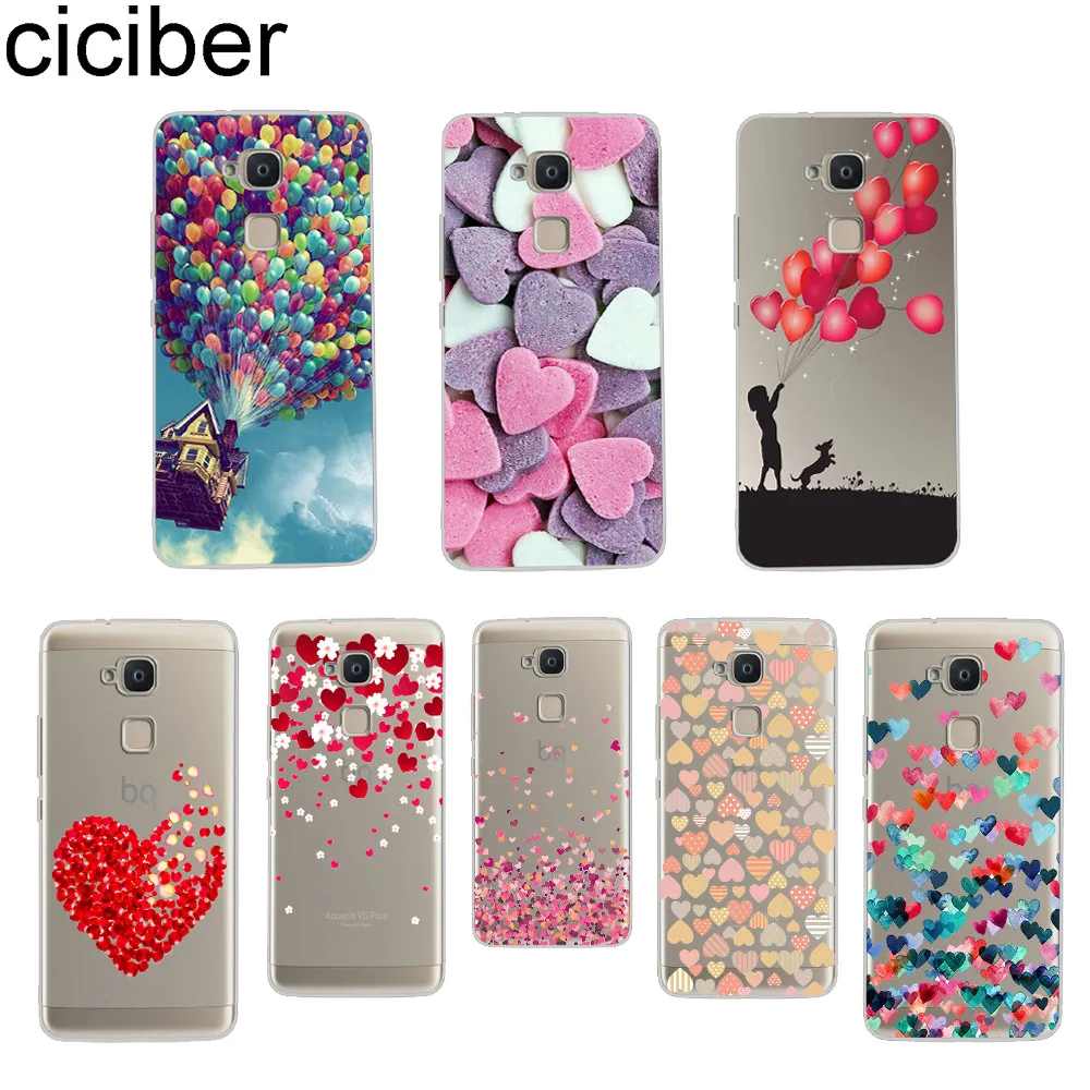 

ciciber Balloon Love For BQ Aquaris C U2 U X5 V VS X2 X Lite Pro Plus E5 s E4.5 M5 M5.5 M4.5 Phone Cases Back Cover Clear TPU