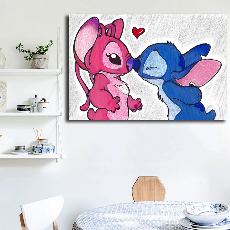 

Stitch And Angel Motivational Wall Art Canvas Nordic Posters Prints Painting Wall Pictures For Office Bedroom Home Decor Artwork