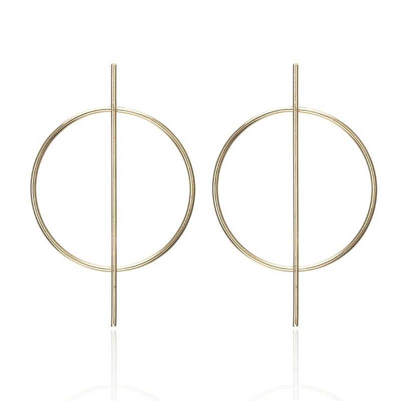 Горячая 1 пара очень большие сережки для женщин круглый ювелирные изделия, серьги из сплава подарок - Окраска металла: Gold-color