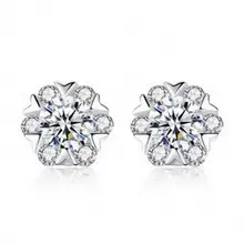 Подарок на день Святого Валентина ювелирные изделия крошечный серьги шпильки цветок формы камень CZ серьги 7,5 мм фианит цветок серьги