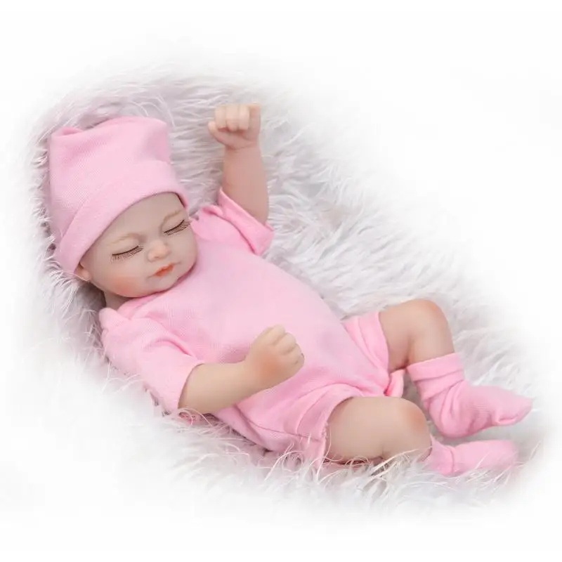 

Real Silicone Reborn Baby Dolls 26cm NPK bebe alive reborn mini Dolls Sleeping Girl bonecas toys children gift toy