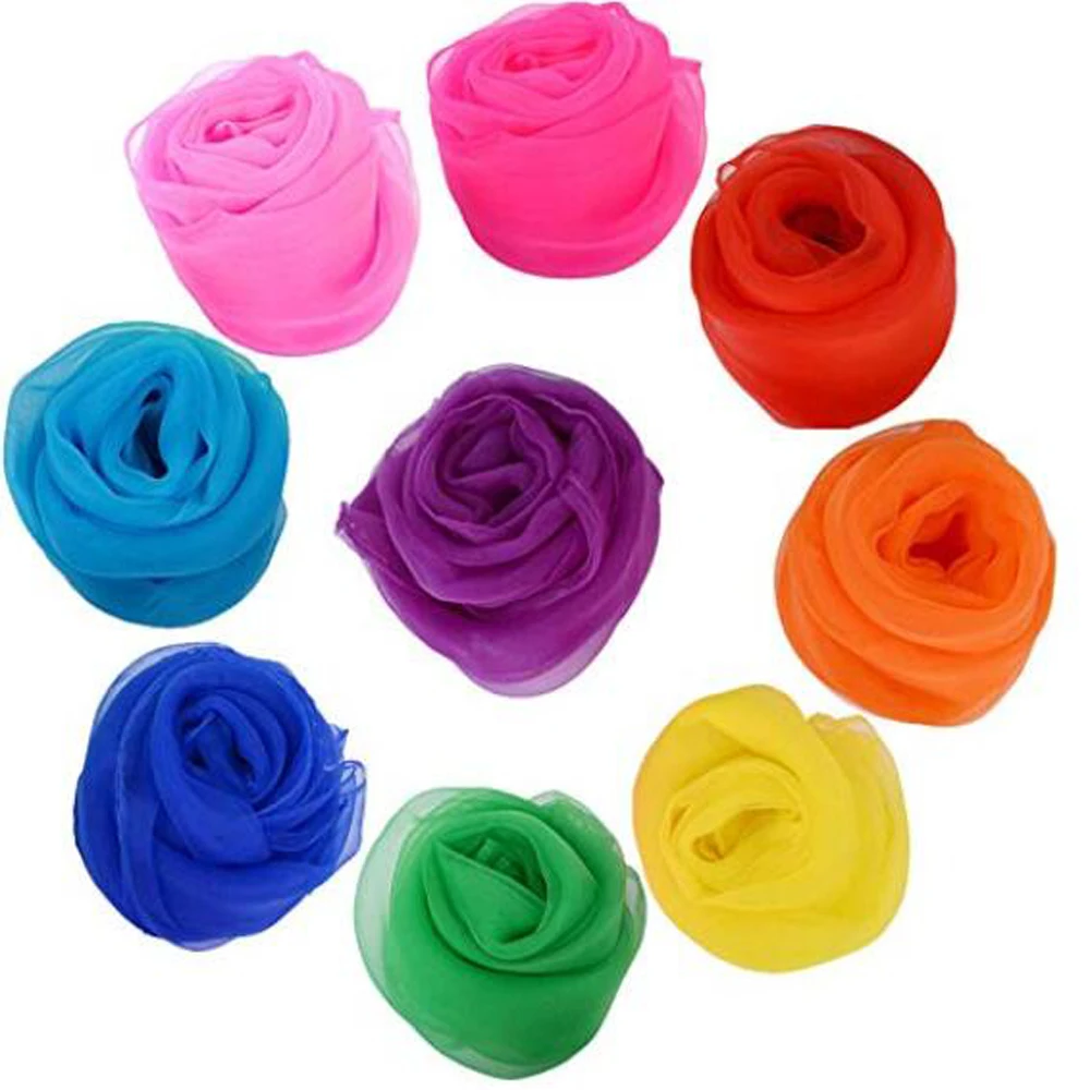 

SZanbana 36 Pcs Square Dance Scarves Juggling Scarf Props Magic Silky Scarves Dressing Accessories & Decorations ( Multicolored)