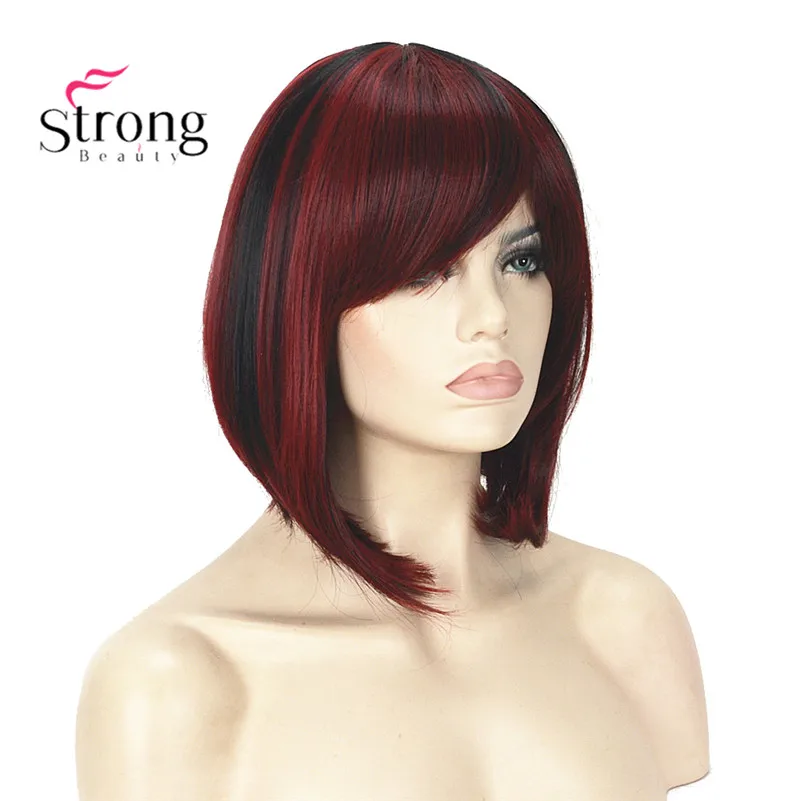 TY 1787 1B-130M Short bob style women`s red and black wig .(2)