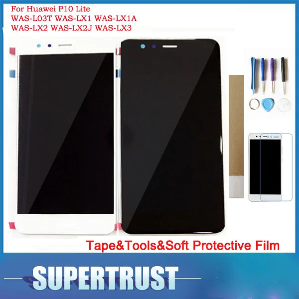 Для Huawei P10 Lite WAS-LX1A WAS-LX2 WAS-L03T ЖК-дисплей + сенсорный экран дигитайзер в сборе черный