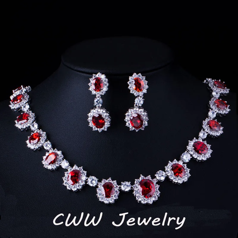 Buy CWWZircons White Gold Color Red And Green CZ