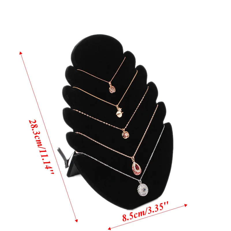 Ожерелье держатель ювелирные изделия, цепочка с подвеской дисплей Черный Стенд Бархат Органайзер-мольберт стойки