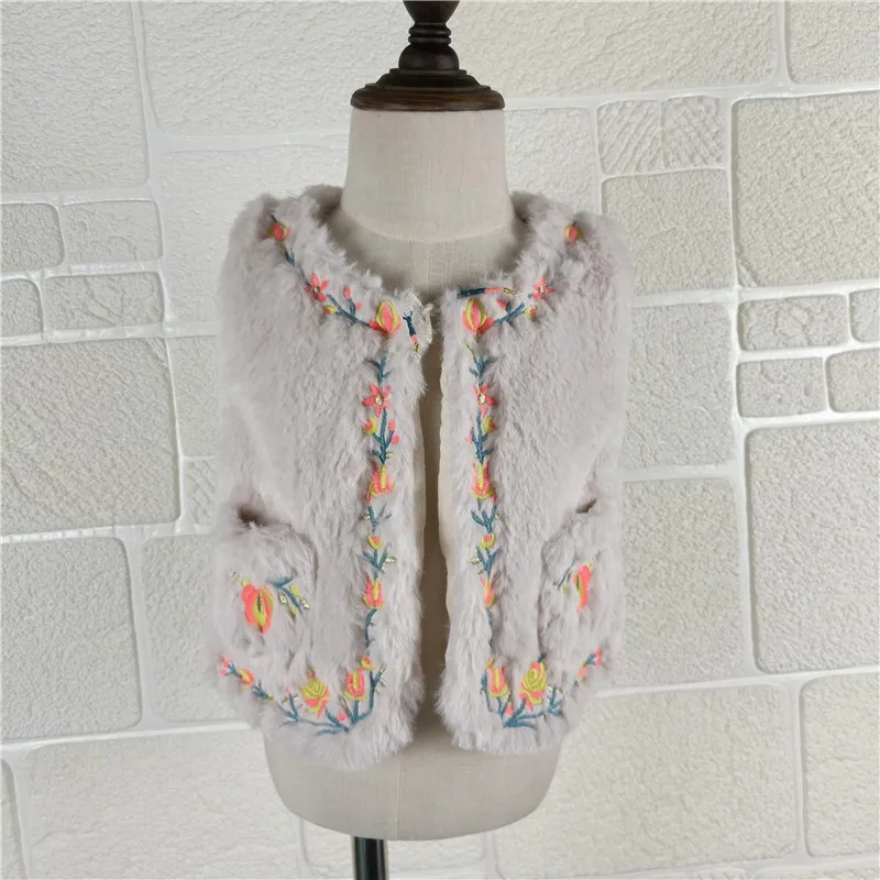 BOBOZONE/платье с цветочной вышивкой; зимний жилет для девочек - Цвет: vest