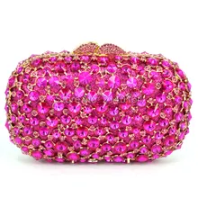 Кошелек для свадьбы, вечеринки, сумка банкетный клатч стильный золотого цвета с украшением в виде кристаллов вечерняя сумочка; BS010 розовый Бриллиантовая рука сумка Свадебные сумка подружки невесты 88414