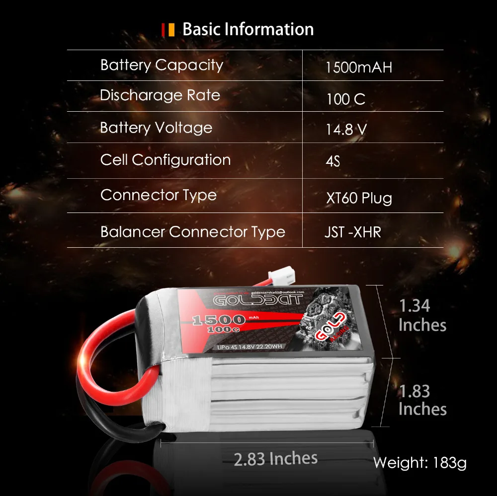 2 единицы GOLDBAT 1500mah Lipo батарея 14,8 v батарея Lipo 4S батарея 14,8 v lipo Дрон батарея 100C с XT60 разъем для fpv rc грузовик