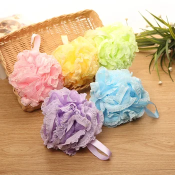

15cm Lace Massage Bath Brush Big Bath Ball Head Body Shower Nylon Fiber Mesh Bath Flower Bathing Tools Bathroom Accessories