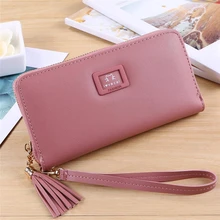 LOVECAT Women Simple Retro Zipper Long Wallet Coin Purse Card Holders Handbag Ladies Leather Wallet Gifts For Girls A30