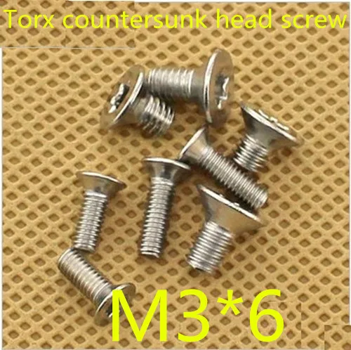 100 шт. Прямая Продажа с фабрики M3x6 плоской головки Torx винты потайной головкой