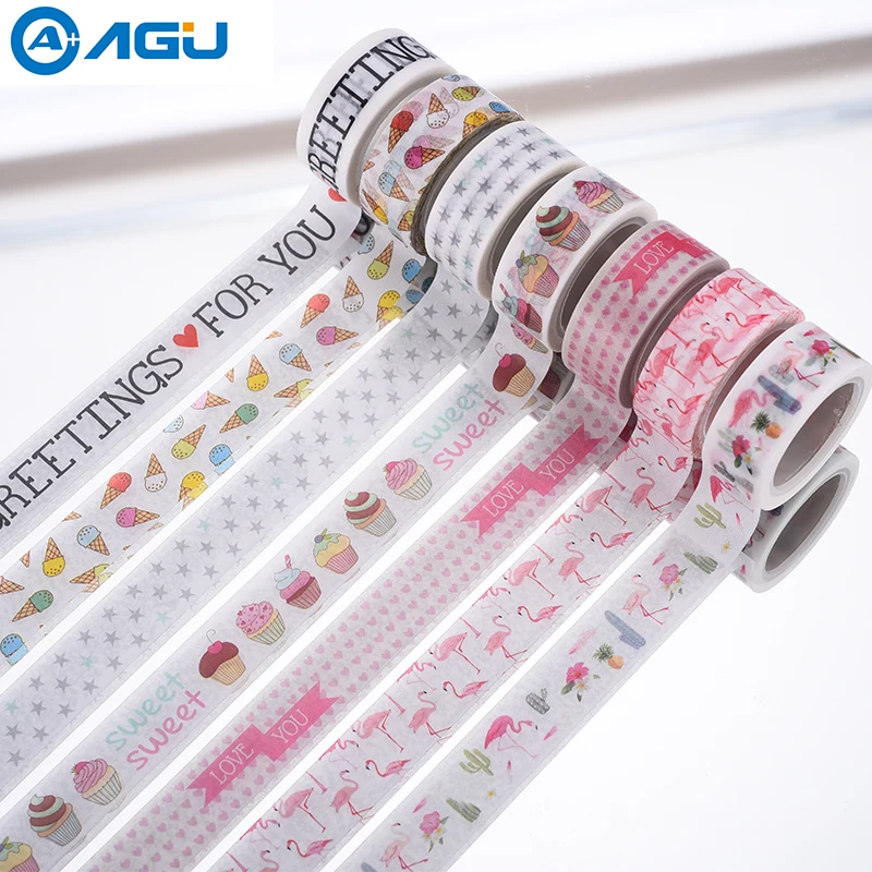 Клейкая лента для маскировки AAGU 1 шт. 15 мм * 5 м|pattern washi tape|washi tapedecorative paper tape |