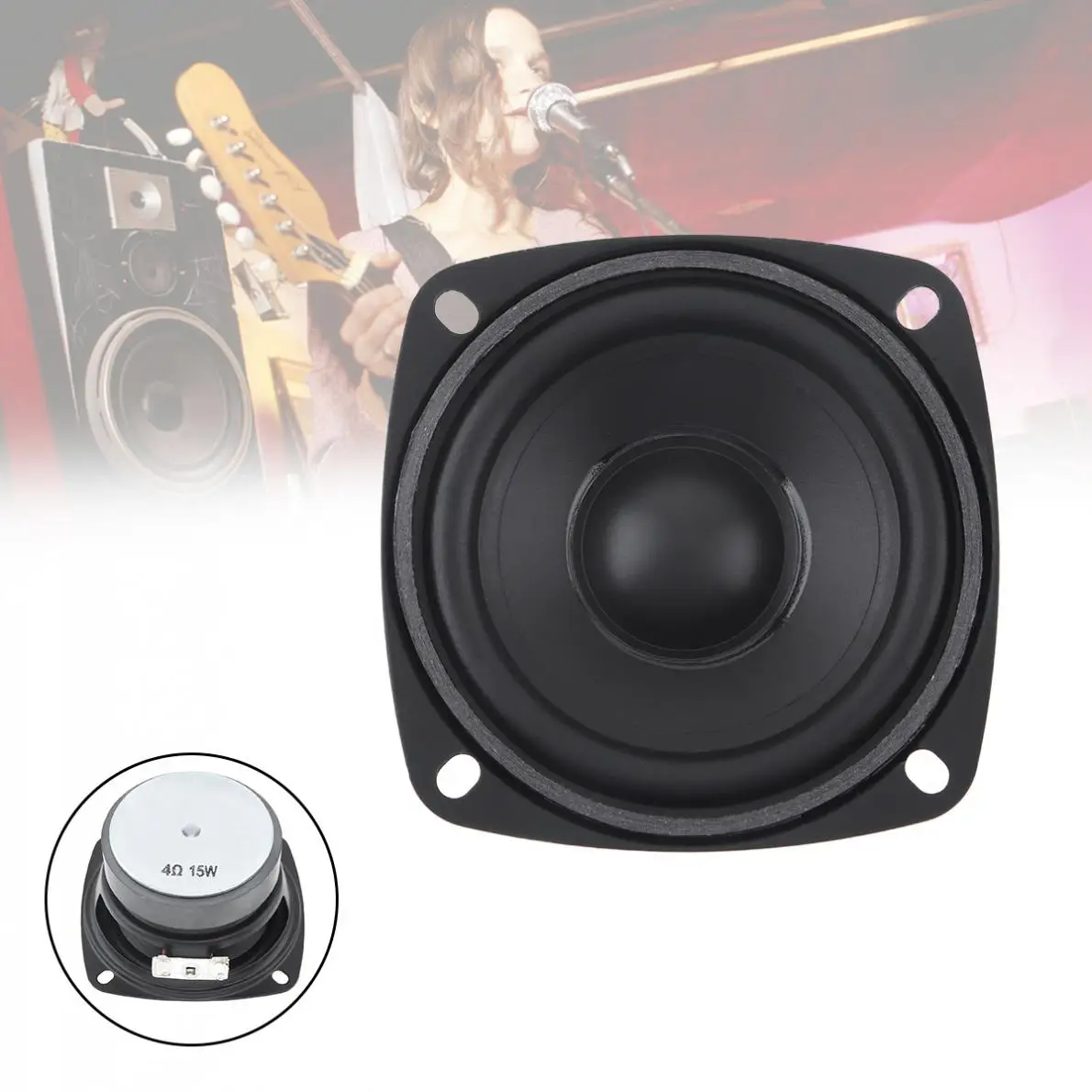

3 Inch 15W Portable Wterproof Tweeter Full Frequency Speaker Rubber Car CD Amplifier with Bluetooth DIY 1PC for Outdoor Bathroom