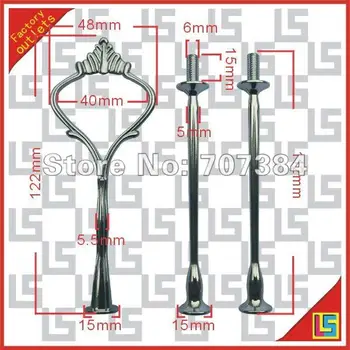 

Top sale small crown design 3 tiers cake stand rods(cake stand hardware)