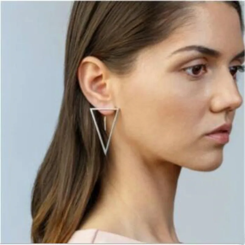

Ahmed New Fashion Simple Stud Earrings Personality Trend Push-back Metal Triangle Earrings Wholesale Jewelry Women's Earrings
