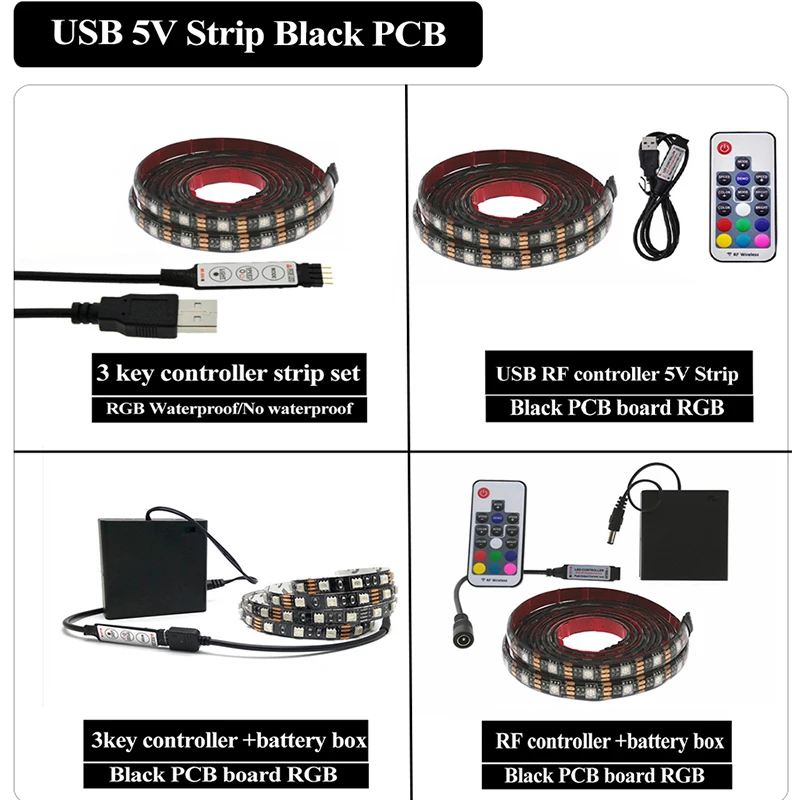 USB LED Strip DC5V 5050/2835 RGB Flexible LED Light DC5V RGB Color Changeable TV Background Lighting