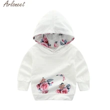 ARLONEET/Детские толстовки с капюшоном для маленьких мальчиков и девочек; одежда с цветочным принтом; свитер для мальчиков; толстовки с длинными рукавами для девочек