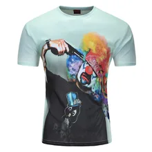 fashion 2016 3D Printed clown/Pizza Cats/Mushroom cloud/water droplets/thinker/Hip Hop Funny Tshirt Homme Tops Tees harajuku