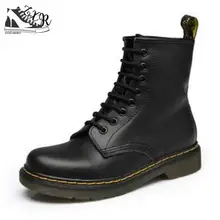 2018 Mulher de couro genuíno Martin Bota Sapatos de Inverno Moda Feminina do Sexo Feminino Motocicleta Tornozelo Botas de Neve Para As Mulheres Botas mujer