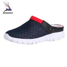 Новинка; мужские летние сандалии; сетчатые дышащие пляжные вьетнамки с подкладкой; унисекс; нескользящие легкие сандалии для влюбленных; Мужская обувь без застежки