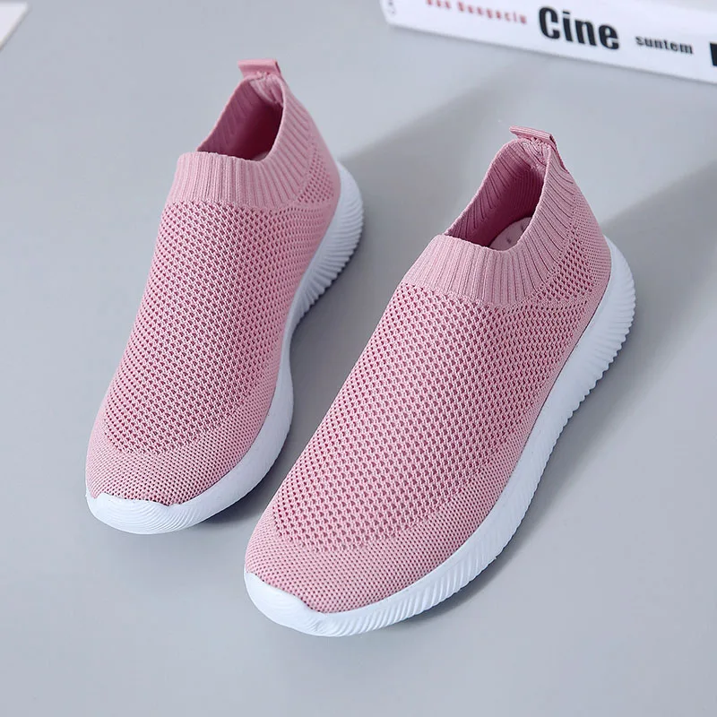 Bjakin, женская спортивная обувь для бега, носки, дышащие эластичные носки, кроссовки на плоской подошве, дешевая женская спортивная обувь, цвета: красный, белый, Wa'lking - Цвет: Pink B