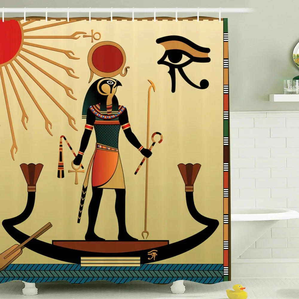 Ancient God Sun Egyptian Faith Cultural Art Bathroom Polyester