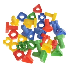 Многоцветные винты строительные блоки гайки с кольцевой вставкой набор для детей, для ребенка, обучающие игрушки