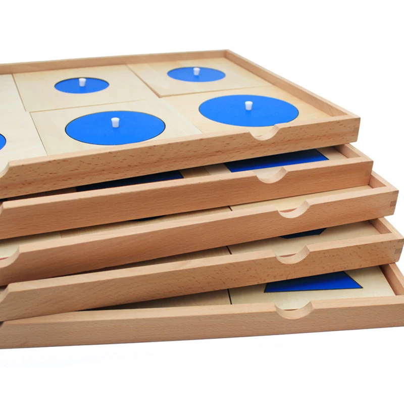  Montessori wooden teaching aids geometric panel panel enlightenment early education toys - 32959578587