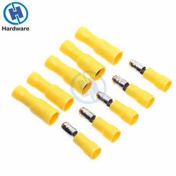 

100PCS Yellow Assorted Female + Male Bullet Butt Connector Crimp Wire Terminals