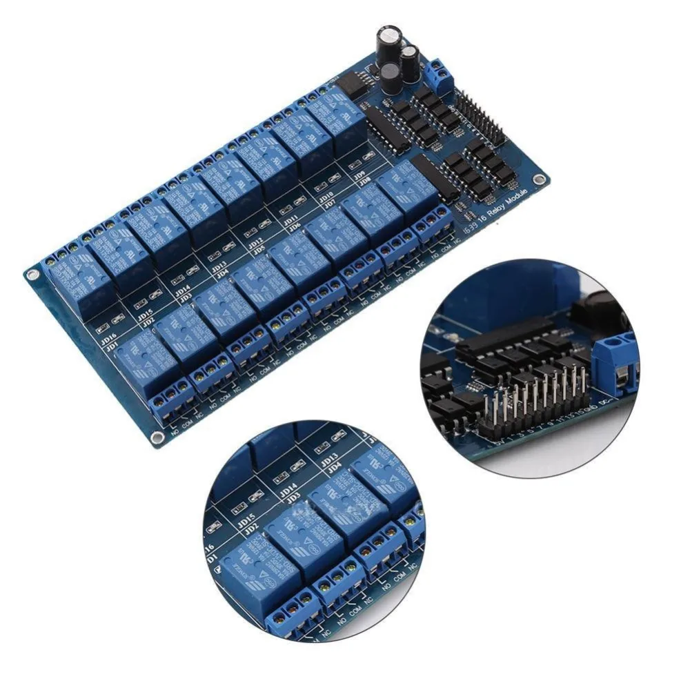 16 канальный твердотельный релейный модуль Плата триггера низкого уровня Ssr 5 В/12 В Dc для Ardui для Arduino Pic Avr Mcu Dsp Arm Plc управление
