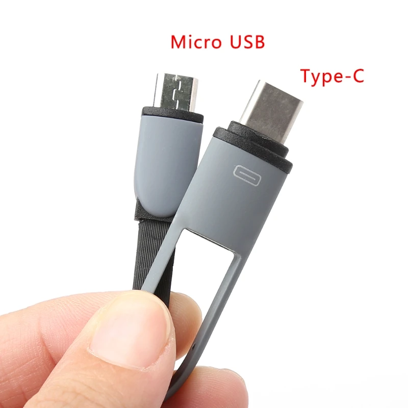 Уникальный 2 в 1 USB 3 Type C + Micro зарядка данных TPE плоский кабель для телефона