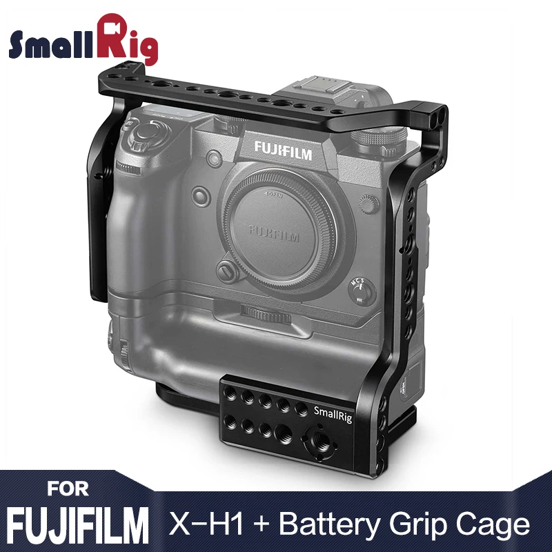 Клетка для камеры SmallRig для камеры Fujifilm X-H1 с батарейным захватом с натовским риалом встроенный светильник DSLR Cage 2124