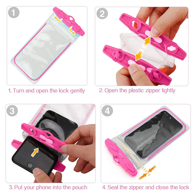 Waterproof Phone Case Portable Waterproof Phone Case Pouch Underwater Dry Bag With Neck Strap Luminous Swimming Bag For Water Games Beach Sport Skiing