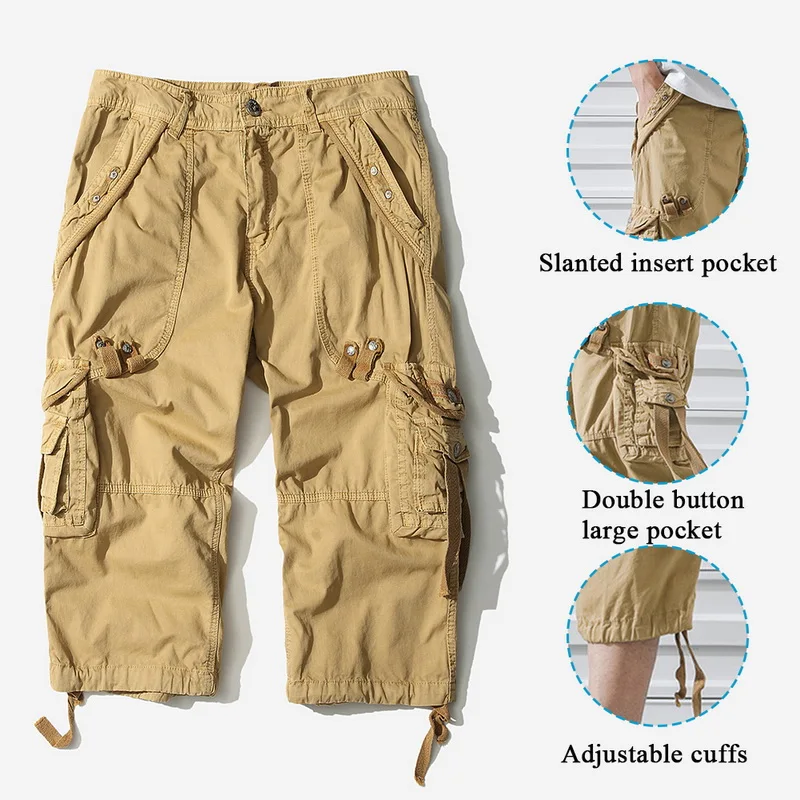 Puimentiua 2019 Summer Men Cargo Pants 3/4 Length Casual Workout Pants Cargo Short Pants Multi Pockets Pants Dropshipping Puimentiua 2019 Summer Men Cargo Pants 3/4 Length Casual Workout Pants Cargo Short Pants Multi Pockets Pants Dropshipping