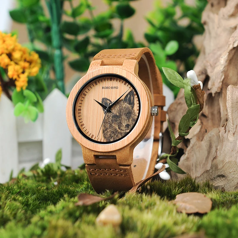 BOBO BIRD Bamboo Watch Men Special Design Lifelike UV Print Dial Face Wooden Wrist Watch relogio masculino Timepieces Ideal Gift