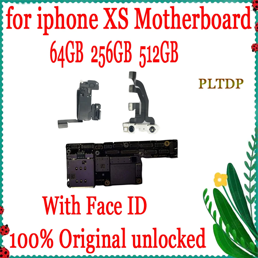 

Factory Unlocked For iPhone XS Motherboard 64GB 256GB 512GB With Chips 100% Original For iPhone XS Logic Board with Face ID