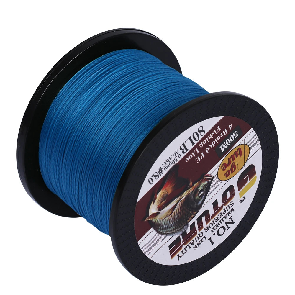 500M/547yds Braided Fishing Line 4 Strands PE Multifilament Line 12LB-80LB 500M/547yds Braided Fishing Line 4 Strands PE Multifilament Line 12LB-80LB