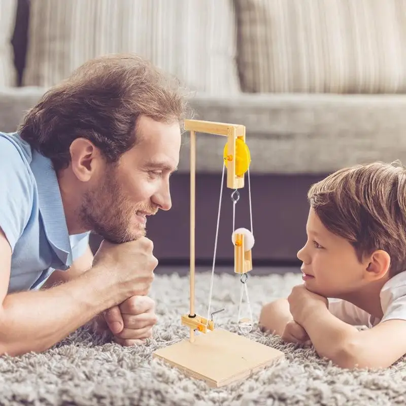 

Kids DIY Science Experiment Model Building Kits Manual Crane Creative Toy